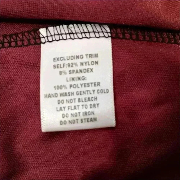 Kiyonna Lace Dress Faux Wrap Knee-Length Black Burgundy Women's 2X - Picture 5 of 5